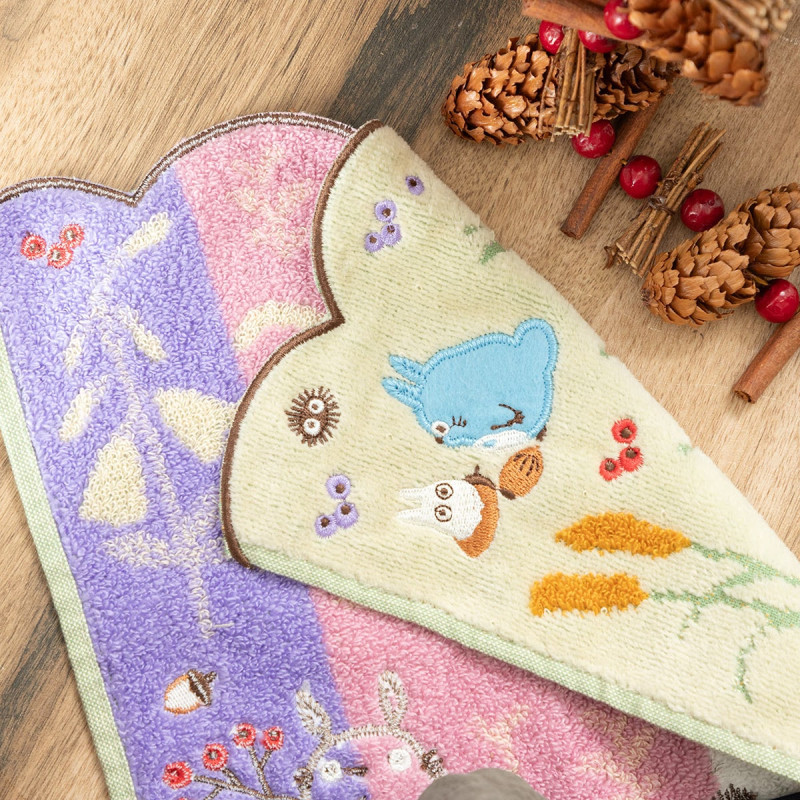 Household linen - Mini Towel A moment in Autumn 25x25 cm - My Neighbor Totoro