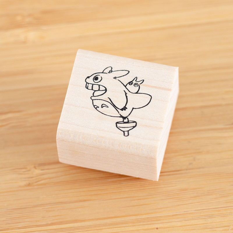 Bags - Drawstring Pouch with Totoro and Spinning top Stamp - My Neighbor Tot