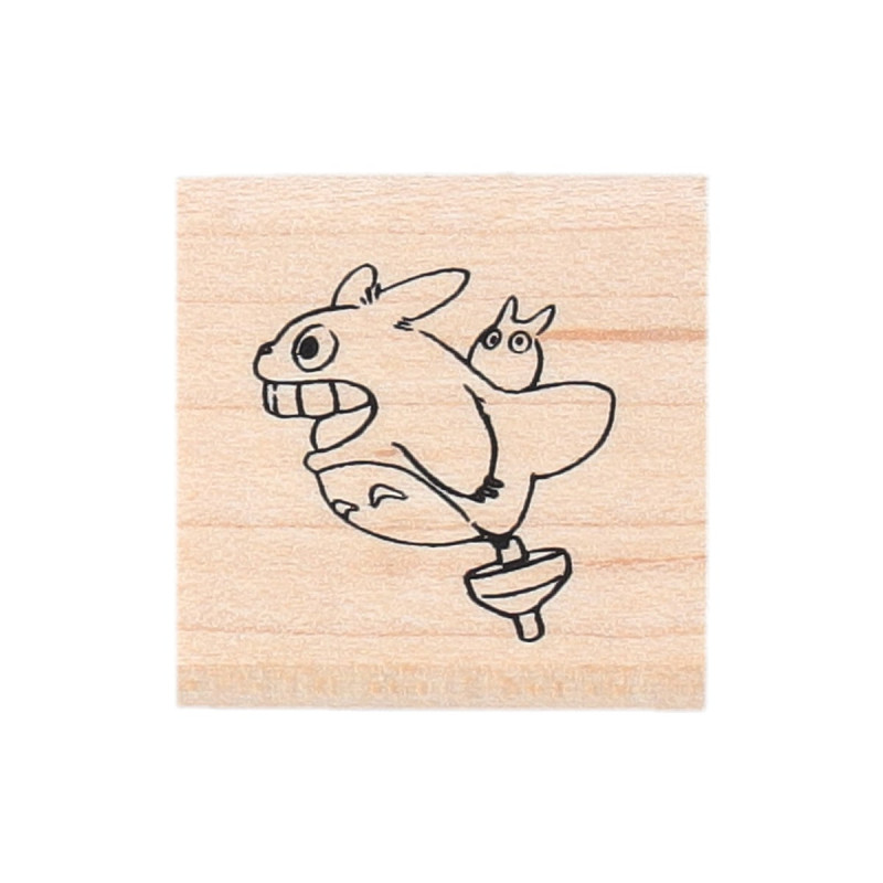 Bags - Drawstring Pouch with Totoro and Spinning top Stamp - My Neighbor Tot