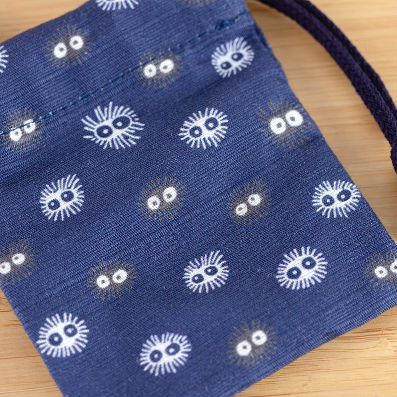 Bags - Drawstring Pouch with Kurosuke Stamp - My Neighbor Totoro