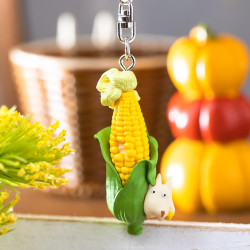 Keychains - 3D Keychain Soot Sprite in corn with Totoro - My Neighbor Totoro