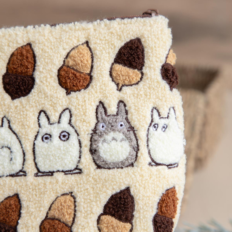 Accessoires - Pochette brodée Totoro Noisettes - Mon Voisin Totoro