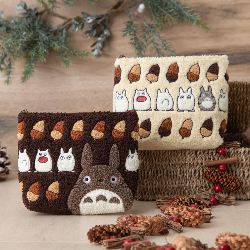 Accessoires - Pochette brodée Totoro Noisettes - Mon Voisin Totoro