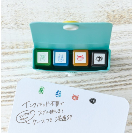 Accesorios de escritorio - Boîte de tampons de couleurs Totoro & Chatbus & Noiraude - Mon Voisin