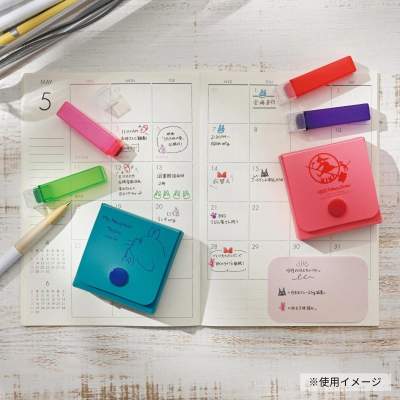 Accesorios de escritorio - Boîte de tampons de couleurs Totoro & Noisette - Mon Voisin Totoro