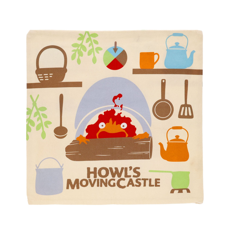 Household linen - Natsu Cushion cover Cook with Calcifer - Howl’s Moving Castle