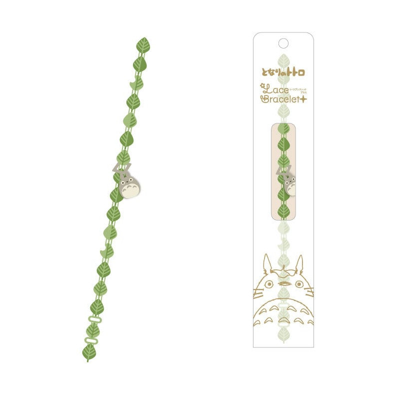 Jewellery - Big Totoro green leaves Woven bracelet - My Neighbour Totoro