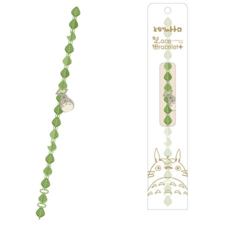 Joyería - Totoro pulsera bordada Gris hojas verdes - Mi vecino Totoro