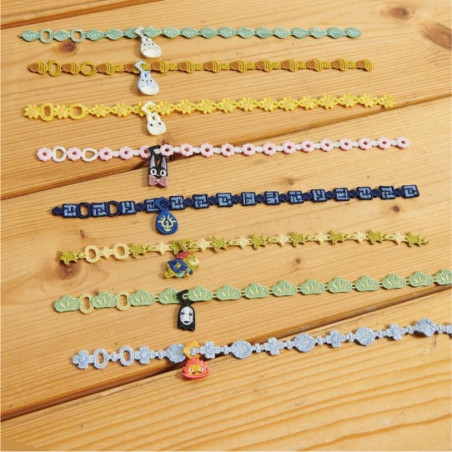 Joyería - Totoro pulsera bordada Gris hojas verdes - Mi vecino Totoro