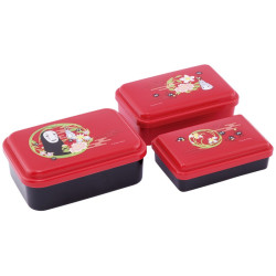 Bentos - Set de 3 Bentos No Face rouge foncé - Le Voyage de Chihiro