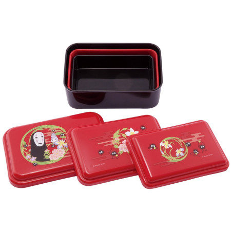 Bentos - Set de 3 Bentos No Face rouge foncé - Le Voyage de Chihiro