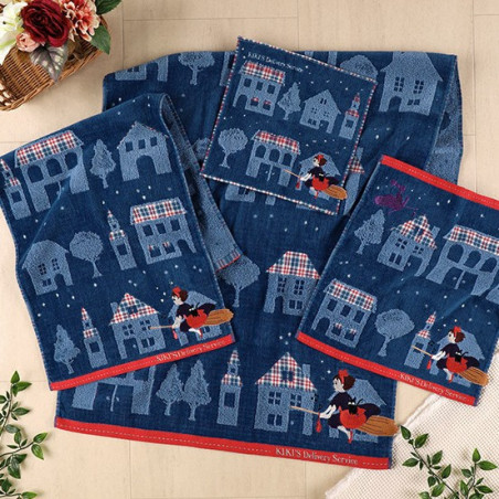 Linge de maison - Grande Serviette La nuit du départ 60x120 cm - Kiki la petite sorcièr