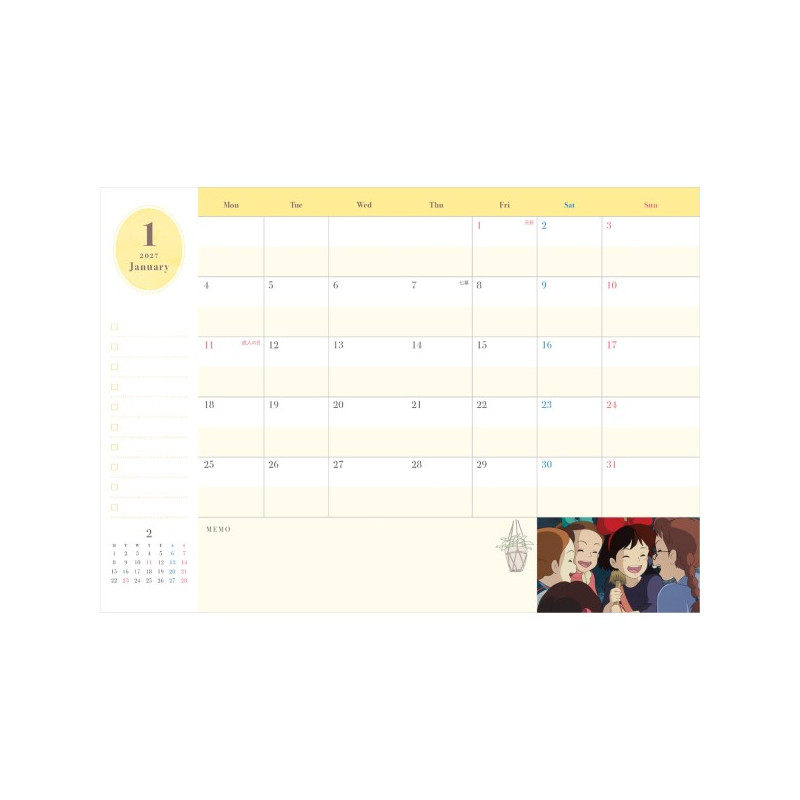 Agendas et Calendriers - Agenda 2027 Kiki vole rouge dorure - Kiki la petite sorcière