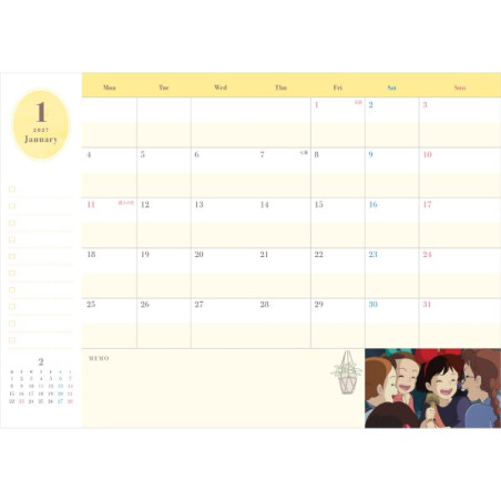 Agendas et Calendriers - Agenda 2027 Kiki vole rouge dorure - Kiki la petite sorcière