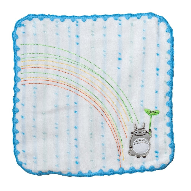 Linge de maison - Mini Serviette Arc-en-ciel Bleu 25x25 cm - Mon Voisin Totoro