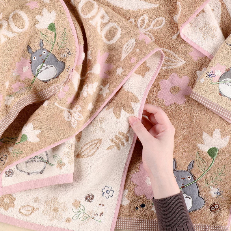 Linge de maison - Mini Serviette Feuille Antique 34x36 cm - Mon Voisin Totoro