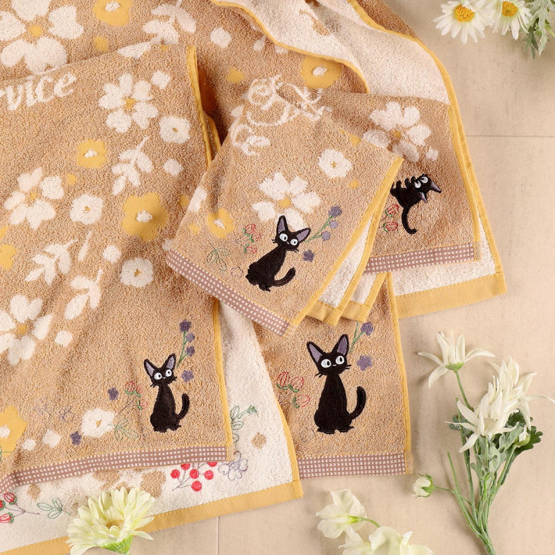 Linge de maison - Serviette Fleur Sépia 34x80 cm - Kiki la petite sorcière