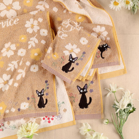 Linge de maison - Serviette Fleur Sépia 34x80 cm - Kiki la petite sorcière