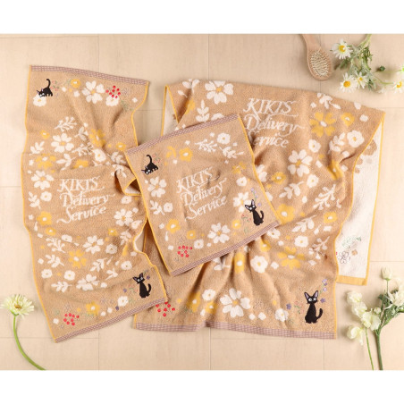 Linge de maison - Serviette Fleur Sépia 60x120 cm - Kiki la petite sorcière