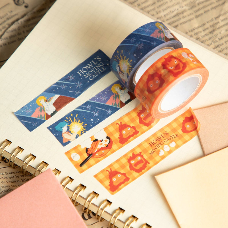 Accesorios de escritorio - Set de cinta adhesiva decorativa de Calcifer y Hauru - El castillo ambulante