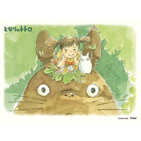 Rompecabezas - Rompecabezas de 150 piezas y caballete con Mei sentada sobre Totoro - Mi vecino Totoro