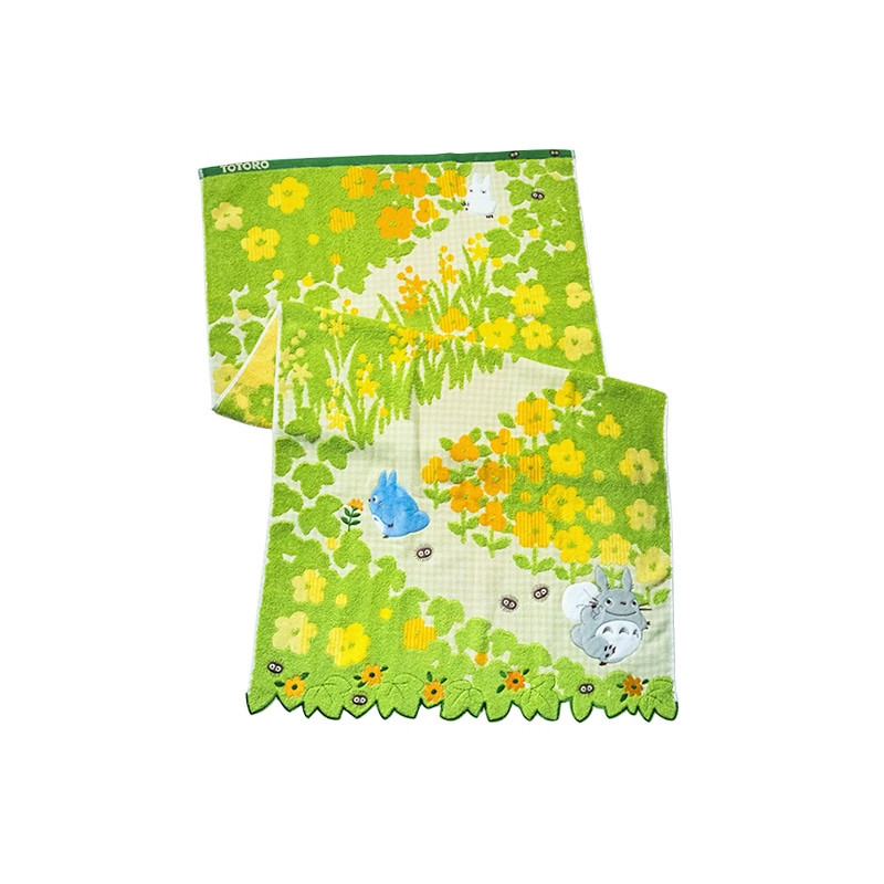 Ropa de hogar - Pañuelo con flores amarillas, 60 x 120 cm - Mi vecino Totoro