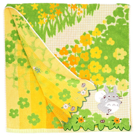 Ropa de hogar - Pañuelo con flores amarillas, 60 x 120 cm - Mi vecino Totoro