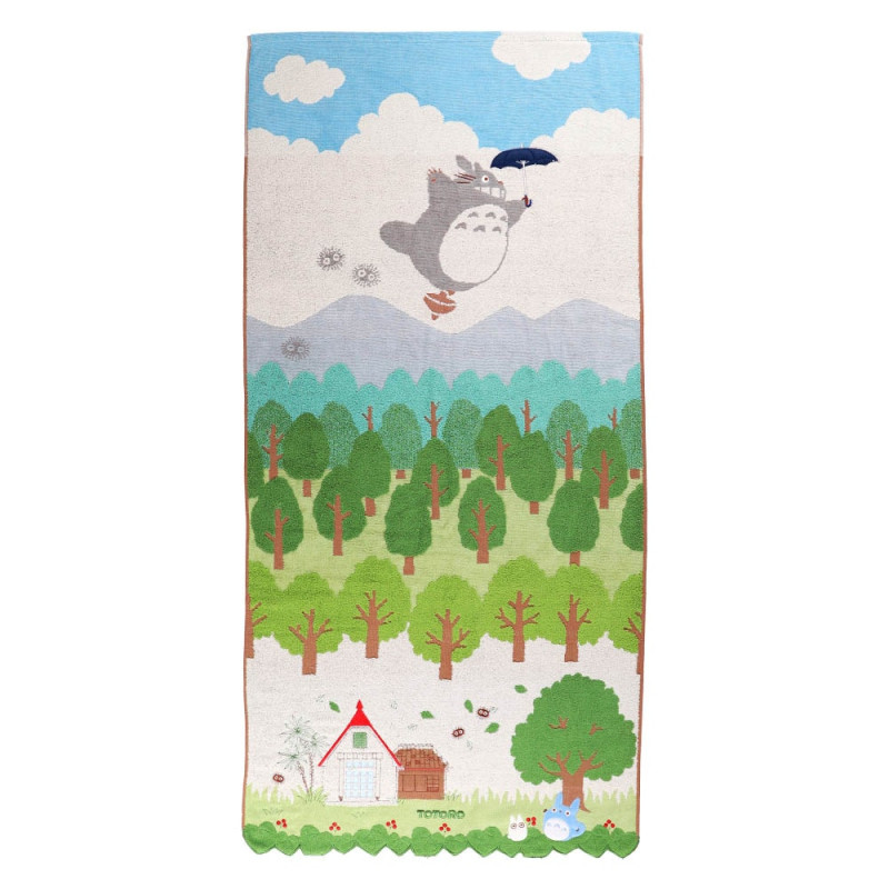 Ropa de hogar - Toalla Totoro en el cielo, 60 x 120 cm - Mi vecino Totoro