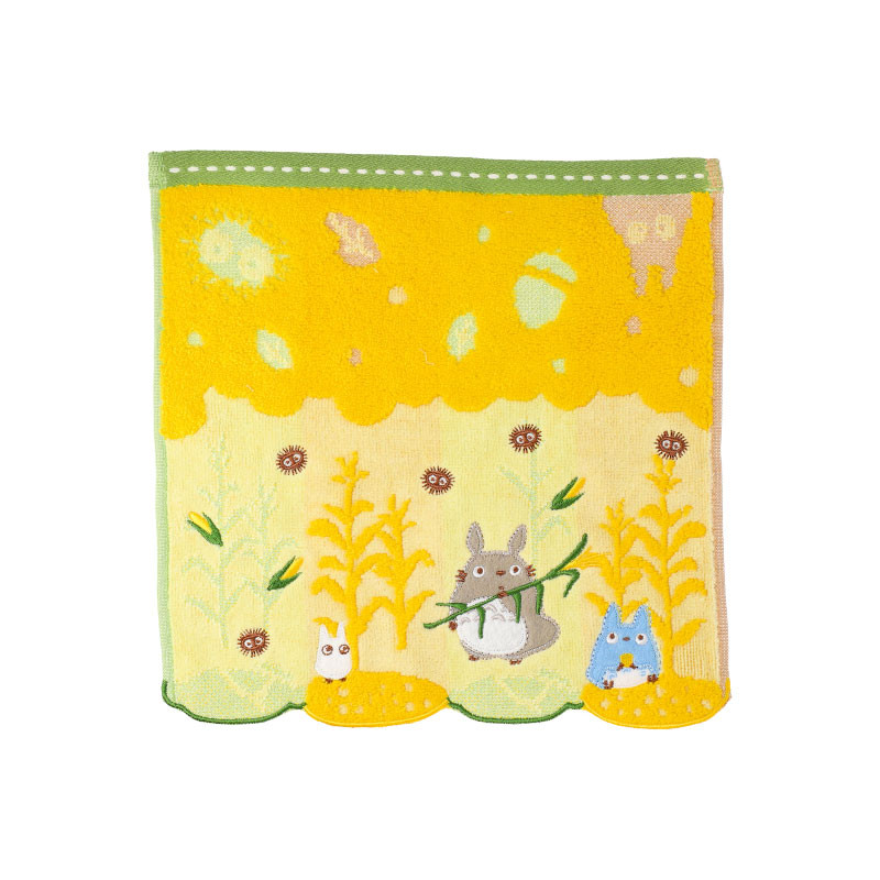 Ropa de hogar - Pañuelo pequeño con motivos de maíz y Totoro, 25 x 25 cm - Mi vecino Totoro
