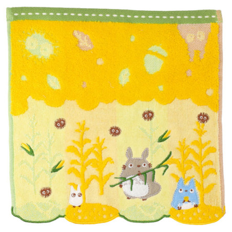 Ropa de hogar - Pañuelo pequeño con motivos de maíz y Totoro, 25 x 25 cm - Mi vecino Totoro