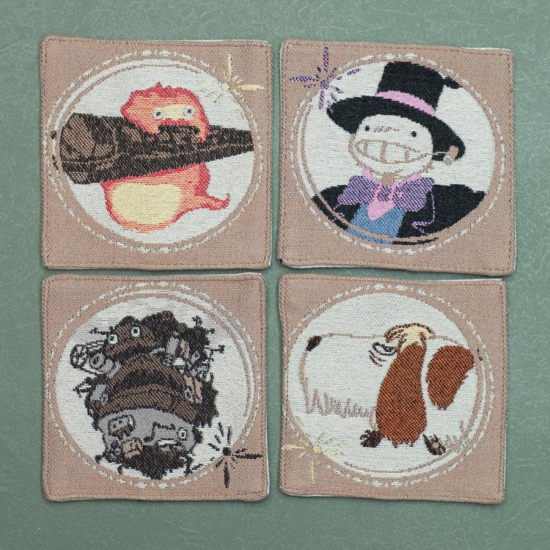 Kitchen and tableware - Set of 4 embroidered coasters - Howl’s Moving Castle