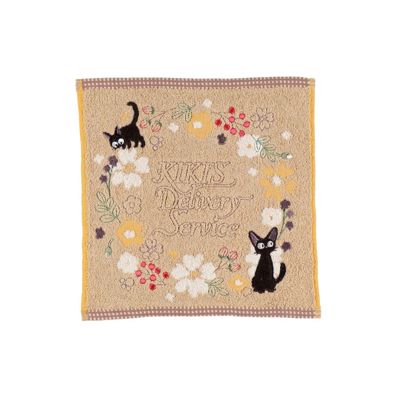 Household linen - Mini Towel Sepia Flower 25x25 cm - Kiki's Delivery Service