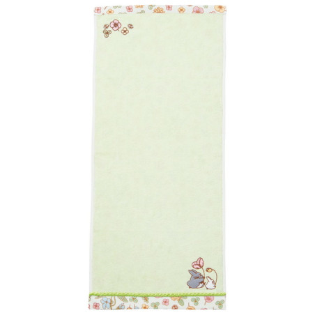 Ropa de hogar - Toalla de Totoro con ribete floral, 34 x 80 cm - Mi vecino Totoro