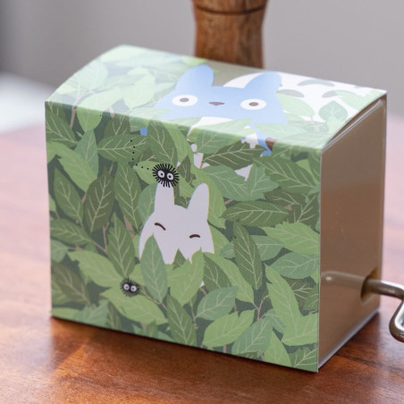 Cajas de música - Caja de música con manivela «Totoro y la hoja» - Mi vecino Totoro