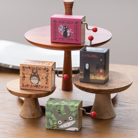 Cajas de música - Caja de música con manivela «Totoro y la hoja» - Mi vecino Totoro