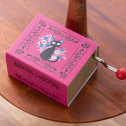 Cajas de música - Caja de música con manivela « Nicky » con motivos florales - Nicky, la aprendiz de bruja