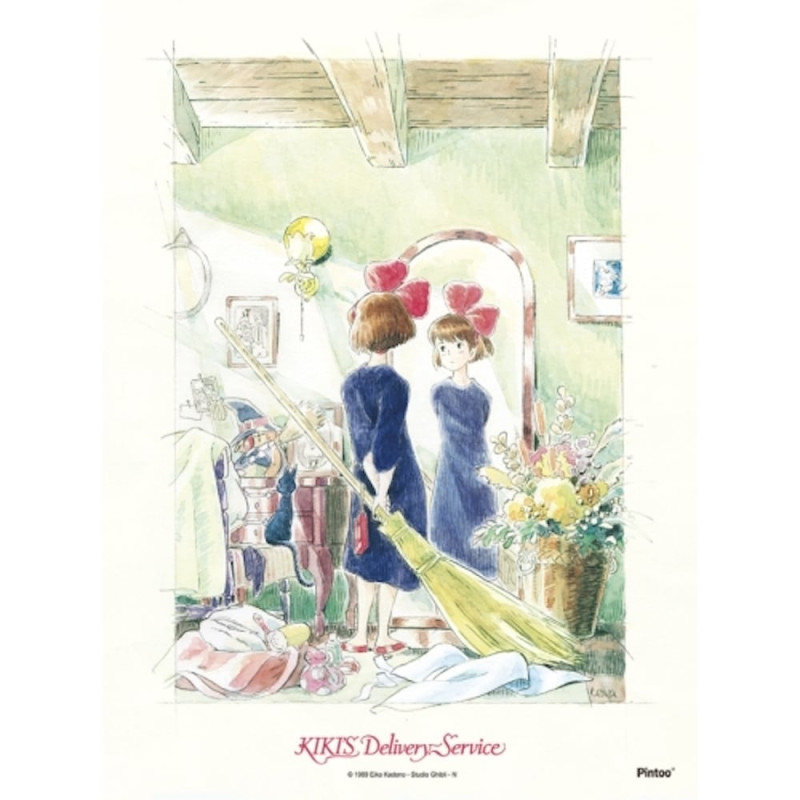 Jigsaw Puzzles - Puzzle 150P & easel Kiki in front of her mirror - Kiki's Delivery