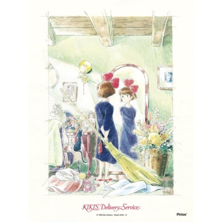 Jigsaw Puzzles - Puzzle 150P & easel Kiki in front of her mirror - Kiki's Delivery
