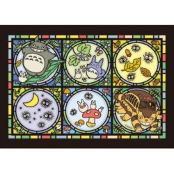 Jigsaw Puzzles - Stained glass Puzzle 208P Totoro & his friends - My Neighbor Totoro