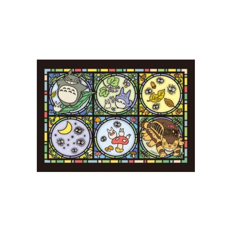 Jigsaw Puzzles - Stained glass Puzzle 208P Totoro & his friends - My Neighbor Totoro